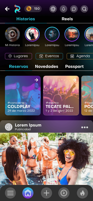 Pantalla de inicio de la app RutaRumba